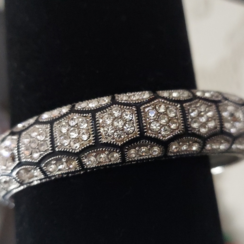 Vintage chunky Rhinestone Bangle Bracelet